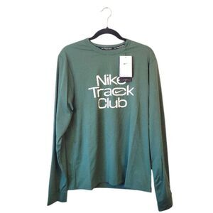 Nike Dri-Fit Green Track Club UPF Protection Long Sleeve Tee NWT